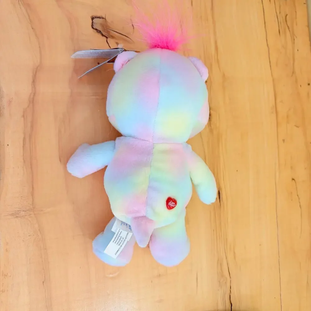 NWT Vtg 2004 Care Bear True Heart Plush Stuffed Animal Toy Y2K Tie Dye Pastel